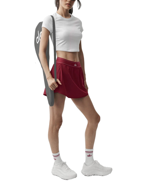 alo Women's Match Point Tennis Skirt Summer Romance Red
