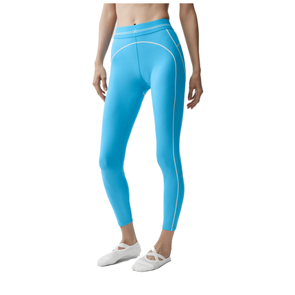 alo Women's Airbrush High-Waist 7/8 Heart Throb Legging Azure Blue/White