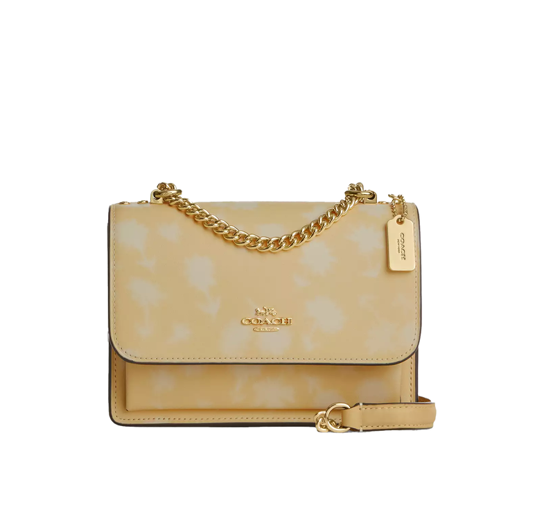 Coach Women's Mini Klare Crossbody Bag With Floral Print Gold/Washed Yellow