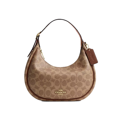 Coach Women's Emily Shoulder Bag In Signature Canvas Gold/Tan/Brown