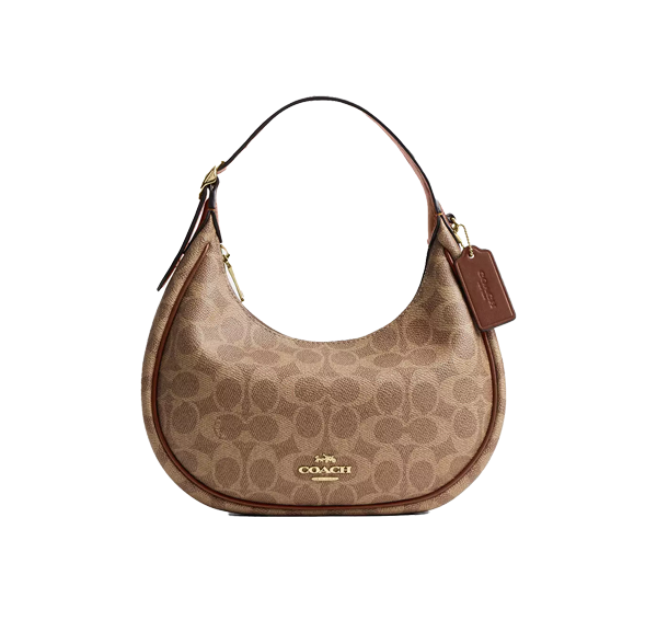 Coach Women's Emily Shoulder Bag In Signature Canvas Gold/Tan/Brown