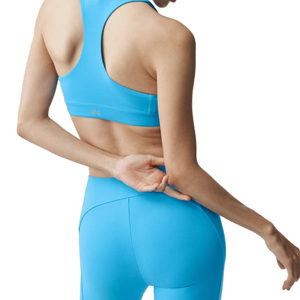 alo Women's Softsculpt Superset Bra Azure Blue