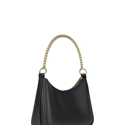 Michael Kors Women's Jet Set Large Pebbled Leather Convertible Crossbody Bag Black/Gold