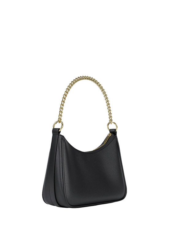 Michael Kors Women's Jet Set Large Pebbled Leather Convertible Crossbody Bag Black/Gold