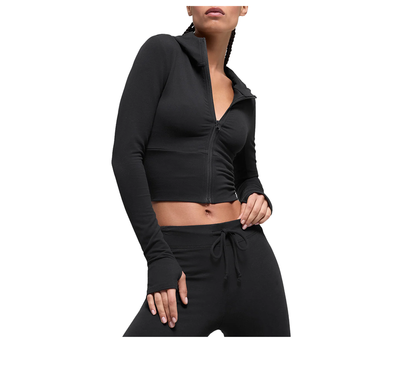 alo Women's Sway Full Zip Hoodie Black