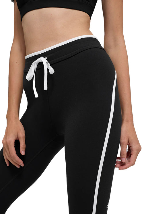 alo Women's Airbrush High-Waist Race Pace Capri Black/White