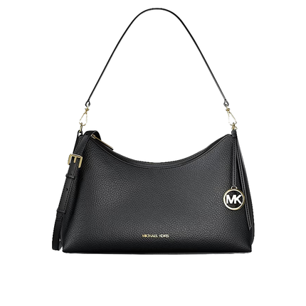 Michael Kors Women's Sammy Medium Pebbled Leather Convertible Shoulder Bag Black/Gold