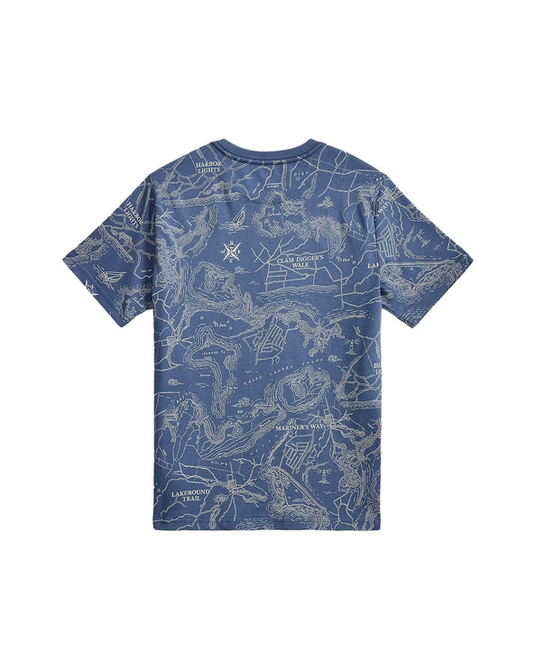 Polo Ralph Lauren Boy's Map-Print Cotton Jersey Tee Explorers Blueprint