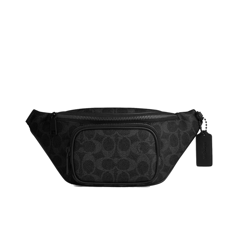 Coach Unisex Travis Belt Bag 30 In Signature Canvas Matte Black/Black Signature