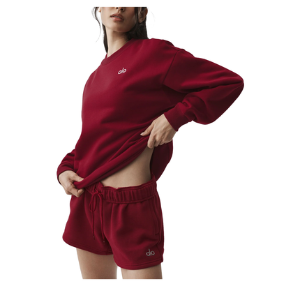 alo Women's Accolade Crew Neck Pullover Summer Romance Red