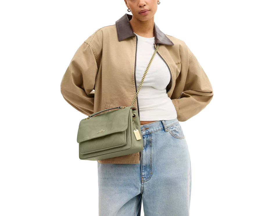 Coach Women's Elodie Crossbody Bag With Quilting Gold/Pistachio