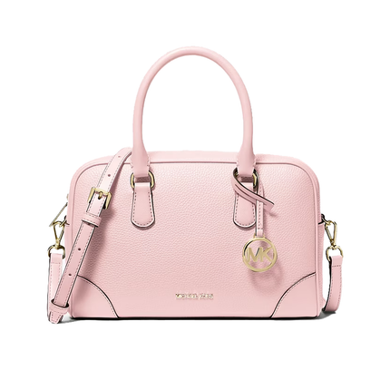 Michael Kors Women's Thompson Pebbled Leather Satchel Bag Powder Blush/Gold