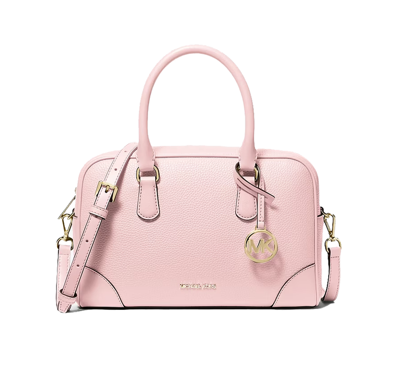 Michael Kors Women's Thompson Pebbled Leather Satchel Bag Powder Blush/Gold