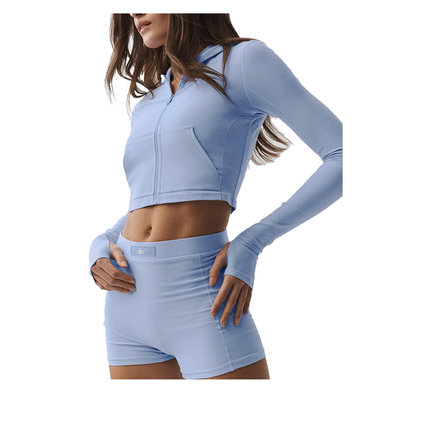alo Women's Alosoft Sincere Fitted Jacket Light Provence Blue