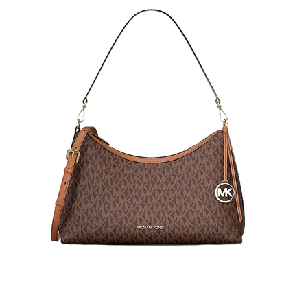 Michael Kors Women's Sammy Medium Signature Logo Convertible Shoulder Bag Brown/Gold