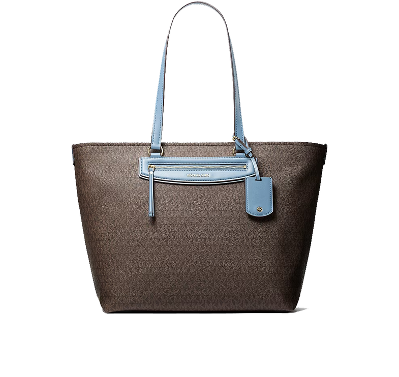 Michael Kors Women's Jet Set Travel Extra-Large Signature Logo Tote Bag Chambray/Gold