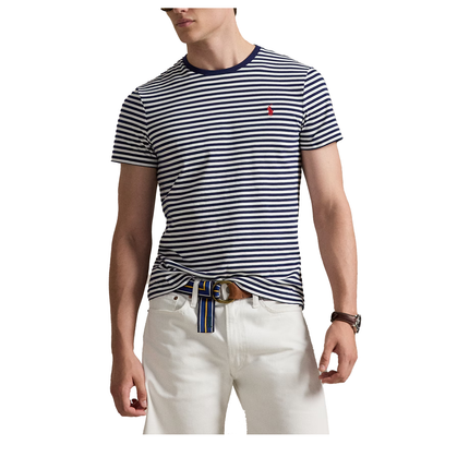 Polo Ralph Lauren Men's Classic Fit Striped Jersey T-Shirt Newport Navy/White