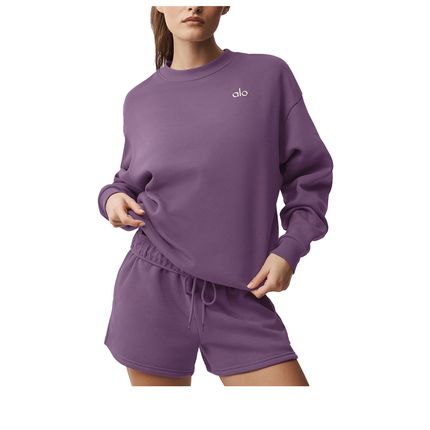 alo Women's Accolade Crew Neck Pullover Plum Kiss