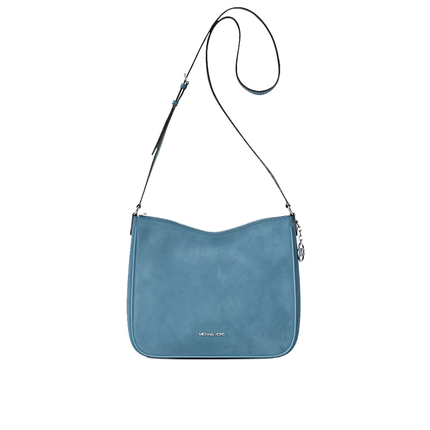 Michael Kors Women's Nayla Medium Suede Messenger Bag Denim/Silver