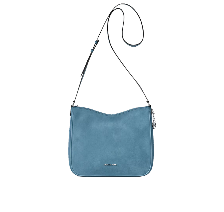 Michael Kors Women's Nayla Medium Suede Messenger Bag Denim/Silver
