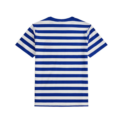 Polo Ralph Lauren Boy's Crest Striped Cotton Tee New Sapphire/White