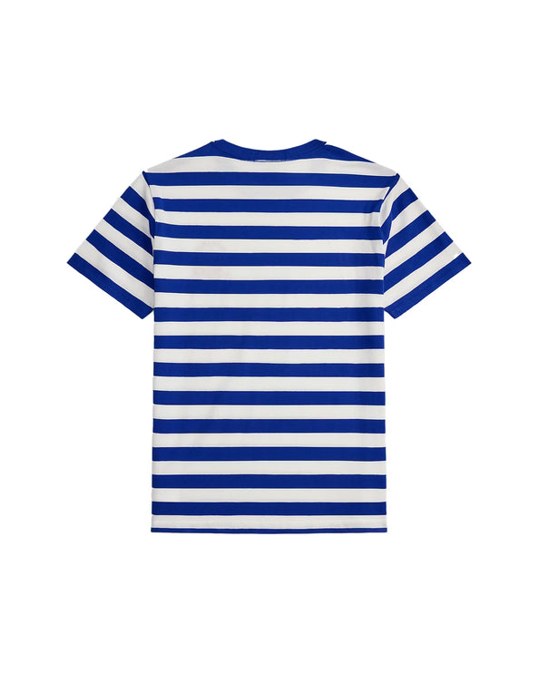 Polo Ralph Lauren Boy's Crest Striped Cotton Tee New Sapphire/White
