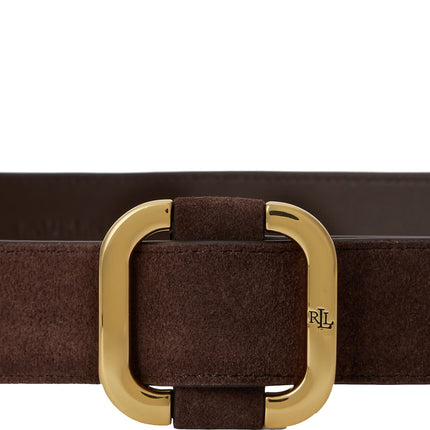 Polo Ralph Lauren Women's Slide-Buckle Suede Belt Chestnut Brown