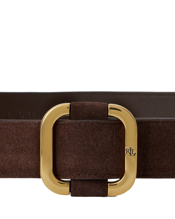 Polo Ralph Lauren Women's Slide-Buckle Suede Belt Chestnut Brown