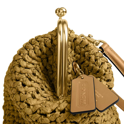 Coach Women's Kisslock Frame Bag 27 Brass/Muted Olive
