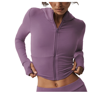 alo Women's Sway Full Zip Hoodie Plum Kiss