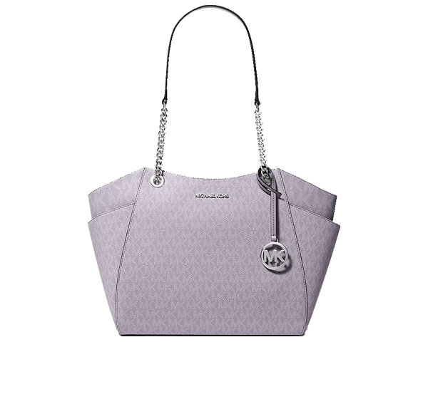 Michael Kors Women's Jet Set Large Signature Logo Shoulder Bag Lilac/Silver
