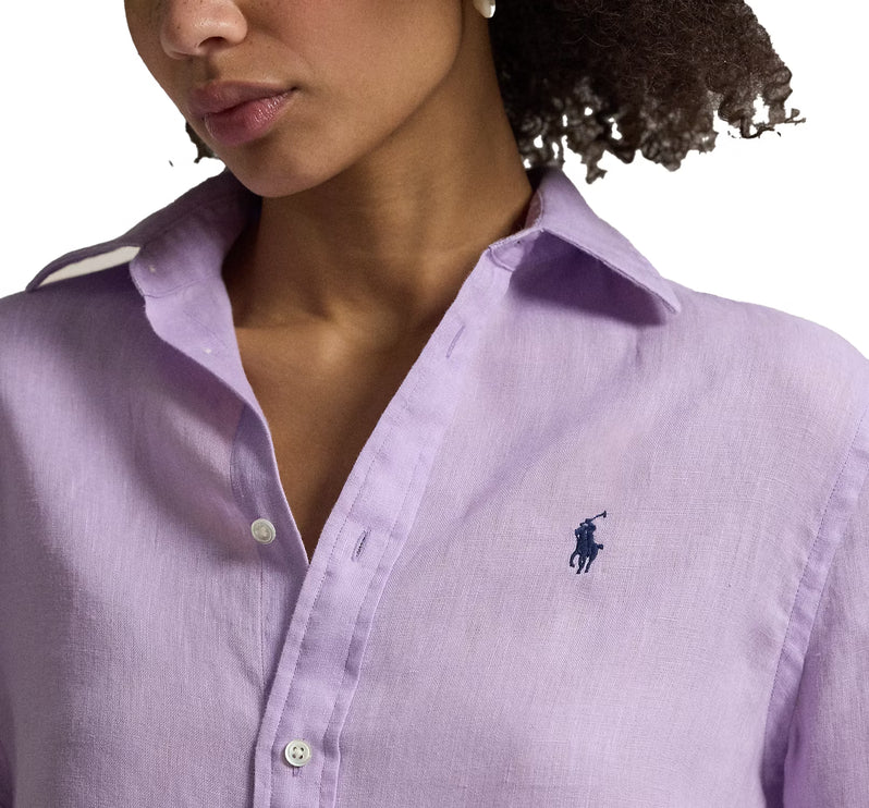 Polo Ralph Lauren Women's Classic Fit Linen Shirt Light Mauve