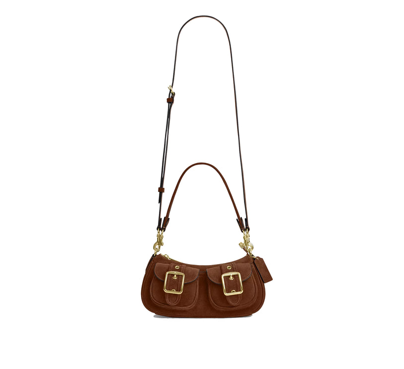Coach Women's Ashton Shoulder Bag Suede/Gold/Warm Brown