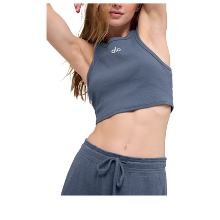 alo Women's Aspire Tank Bluestone/White