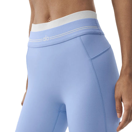 alo Women's Airbrush High-Waist 7/8 Better Together Legging Light Provence Blue/White