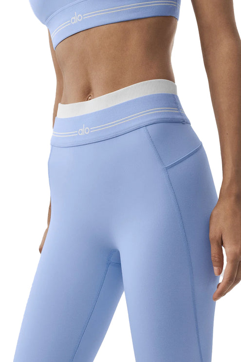 alo Women's Airbrush High-Waist 7/8 Better Together Legging Light Provence Blue/White
