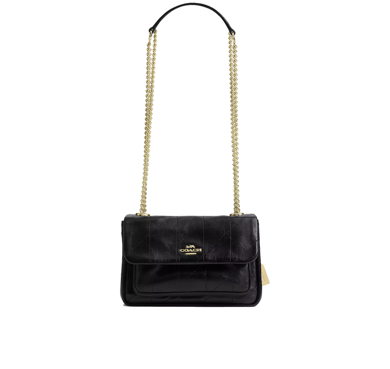 Coach Women's Elodie Crossbody Bag 18 With Quilting Gold/Black