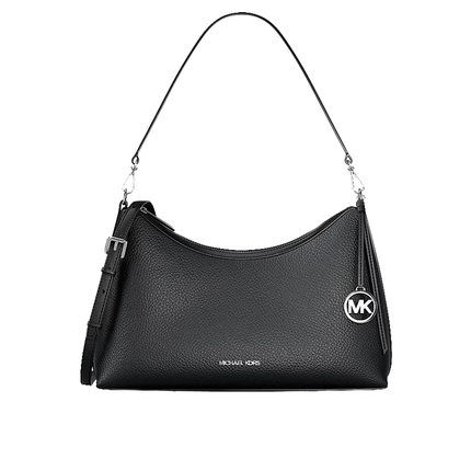 Michael Kors Women's Sammy Medium Pebbled Leather Convertible Shoulder Bag Black/Silver