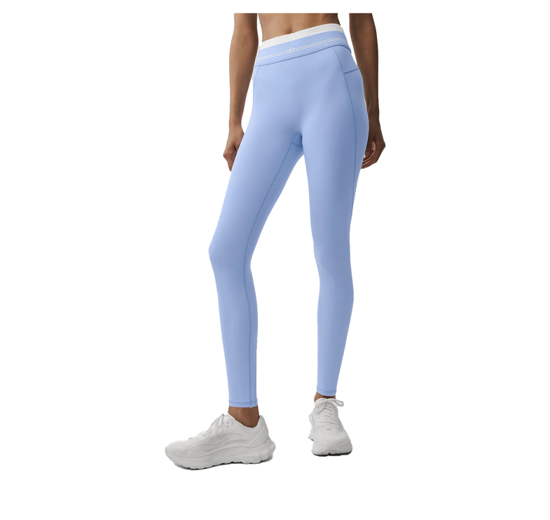 alo Women's Airbrush High-Waist 7/8 Better Together Legging Light Provence Blue/White