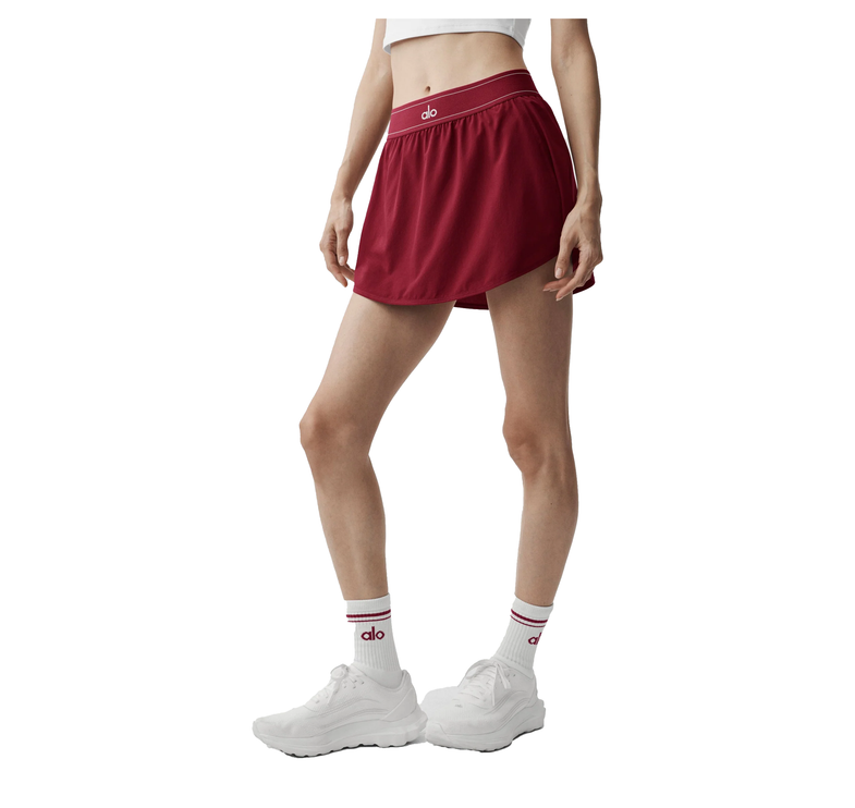 alo Women's Match Point Tennis Skirt Summer Romance Red
