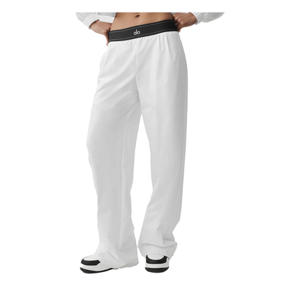 alo Women's Suit Up Trouser (Long) White/Black