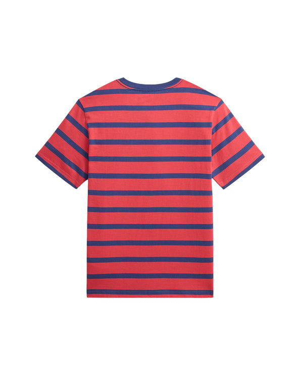 Polo Ralph Lauren Boy's Striped Cotton Jersey Tee Nantucket Red/Light Navy