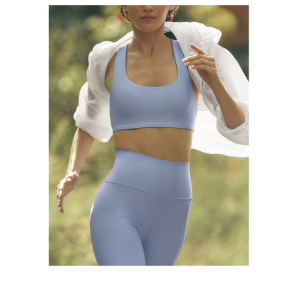 alo Women's Airlift Advantage Racerback Bra Light Provence Blue
