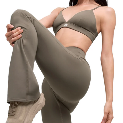 alo Women's Splendor Bra Lunar Light Cocoa/White