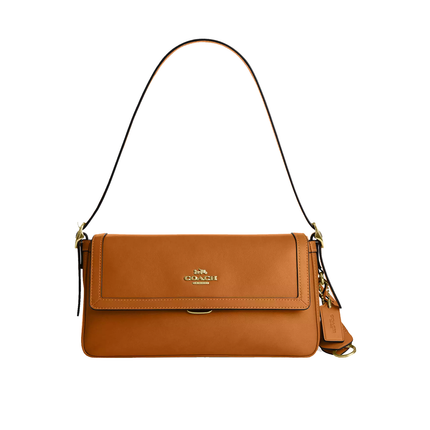 Coach Women's Etta Small Flap Shoulder Bag Gold/Brown