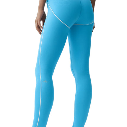 alo Women's Airbrush High-Waist Heart Throb Legging Full Azure Blue/White