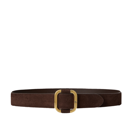 Polo Ralph Lauren Women's Slide-Buckle Suede Belt Chestnut Brown