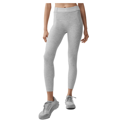 alo Women's Alosoft High-Waist 7/8 Relay Legging Athletic Heather Grey/White