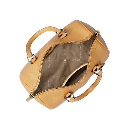 Michael Kors Women's Grayson Medium Pebbled Leather Duffel Bag Honeywheat/Gold