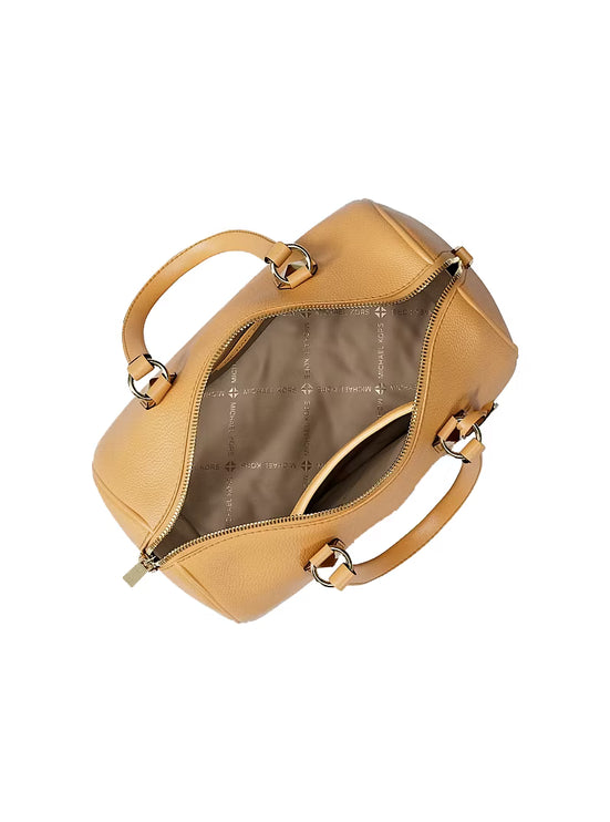Michael Kors Women's Grayson Medium Pebbled Leather Duffel Bag Honeywheat/Gold